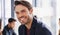 You have to stay determined in order to reach your goals. Portrait of a young businessman sitting in an office with his