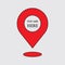 You Are Here Location Pointer Pin. Sign design concept for web, business, cover and art. GPS Destination marker. Navigation. Targe