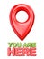 You are here red map pointer 3D
