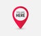 You are here sign icon mark. Destination or location point concept. Pin position marker design