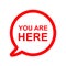 You are here speech bubble icon