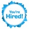 You Are Hired Blue Abstract Circular Background