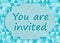 You are invited greeting card of teal triangles