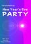 You are invited to our new year\\\'s eve party text in white over purple and blue bands and lights