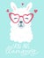 You are llamazing lettering print card with llama
