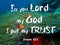 In You Lord my God I Put My Trust design for Christianity with underwater background.