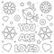 You are loved. Coloring page. Black and white vector illustration.