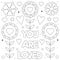 You are loved. Coloring page. Black and white vector illustration.