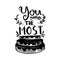 You matter the most handwriting monogram calligraphy. Phrase poster graphic desing. Engraved ink art vector.