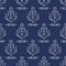 You Are My Anchor seamless pattern. Sailor vector illustration on dark blue background.