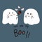 You are my boo couple lover ghost giving rose flower to each other cartoon illustration