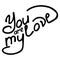 You are my love, short phrase declaration of love, handwritten lettering for Valentine`s Day