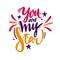 You are my star hand drawn vector lettering iolated on white background