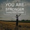 You are stronger than you think sign over a businessman standing in nature