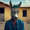 You are stupid concept image man with donkey face