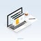 You`ve got mail,isometric Email laptop notifications vector