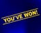 YOU`VE WON! Grunge Stamp Seal on Gradient Background