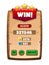 You win game banner. Cartoon level complete interface panel with score table and award icons. Vector game background