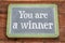 You are a winner - text on blackboard