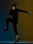Youg runner jogger running jogging man silhouette isolated white background