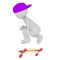 Young 3d toon skateboarder performing trick