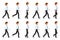 Young, adult eyeglasses man walking sequence poses vector illustration. Moving forward, fast, slow going person cartoon character