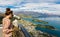 Young adult woman enjoy a stunning view of Queenstown