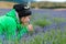 Young adult woman on lavender field