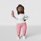 Young African American body positive woman 3D rendering character yoga practice Multiracial plus size diverse black girl