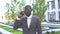 Young African American business man using a mobile phone - Black people