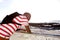 Young african american man looking at the beach