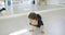 Young african american modern dancer in studio