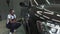 A young African-American polishes a car.Car detailing - Men are using machinery car polishers maintenance to remove