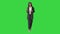 Young african business woman walking and talking to camera on a Green Screen, Chroma Key.