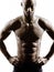 Young african muscular build man topless silhouette