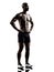 Young african shirtless muscular build man standing silhouette