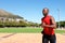 Young african sportsman running outside at the park