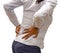 Young african woman pain at lower back. Hand of woman holding her waist backache in pain. Health-care Concept