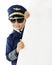 Young Airline Pilot with a Sign for You