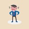 A young angry businessman shouting or screaming expression.Shouting,anger emotion, facial expression.Full Human body.Vector