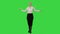 Young angry woman rips a sheet of paper and throws it toward the camera on a Green Screen, Chroma Key.