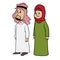 Young arabian couple smiling