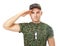 Young army soldier saluting