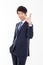 Young Asian business man showing okay sign.