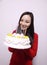 Young asian chinese Birthday Cake Girl