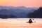 Young asian couple kayaking at Kangkajan