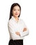 Young asian excutive business woman on white background