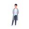 Young asian guy wearing casual clothes happy attractive man standing pose chinese or japanese male cartoon character