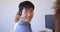 Young Asian male customer sales executives talking on headset in modern office 4k