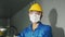 Young Asian male foreman wearing a face mask to prevent COVID 19 infection